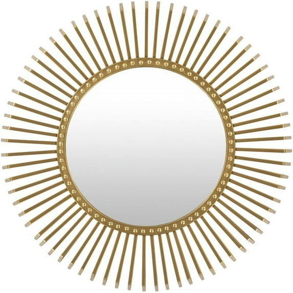 Mark&Day Wall Mirror, Eldik Modern Gold Starburst Vanity Mirrors for Bedroom Living Room Bathroom and Entryway Home Decor, Mounted Hand Painted Iron Frame Mirror for Walls (40" H x 40" W x 2" D)