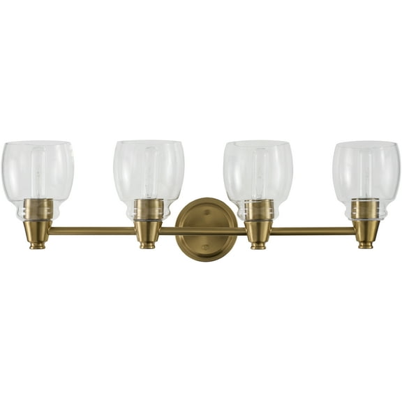 Mark&Day Wall Sconces, Dacian Rustic Gold 4-Light Plug-in or Hardwire Wall Sconce Lighting for Bedroom Hallway Kitchen, Metallic Wall Lamp Lights, Bulb not Included (7" L x 30" W x 9" H)