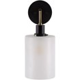 thumbnail image 1 of Mark&Day Wall Sconces, Ernstbrunn Global Black 1-Light Plug-in Hardwire Wall Sconce Lighting for Bedroom Hallway Kitchen, Powder Coated Plated Frosted Wall Lamp, Bulb not Included (15"H x 6"W x 10"D), 1 of 9