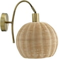 thumbnail image 1 of Mark&Day Wall Sconces, Laroya Rustic Beige 1-Light Plug-in or Hardwire Wall Sconce Lighting for Bedroom Hallway Kitchen, Natural Wall Lamp Lights, Bulb not Included (15" H x 10" W x 16" D), 1 of 1