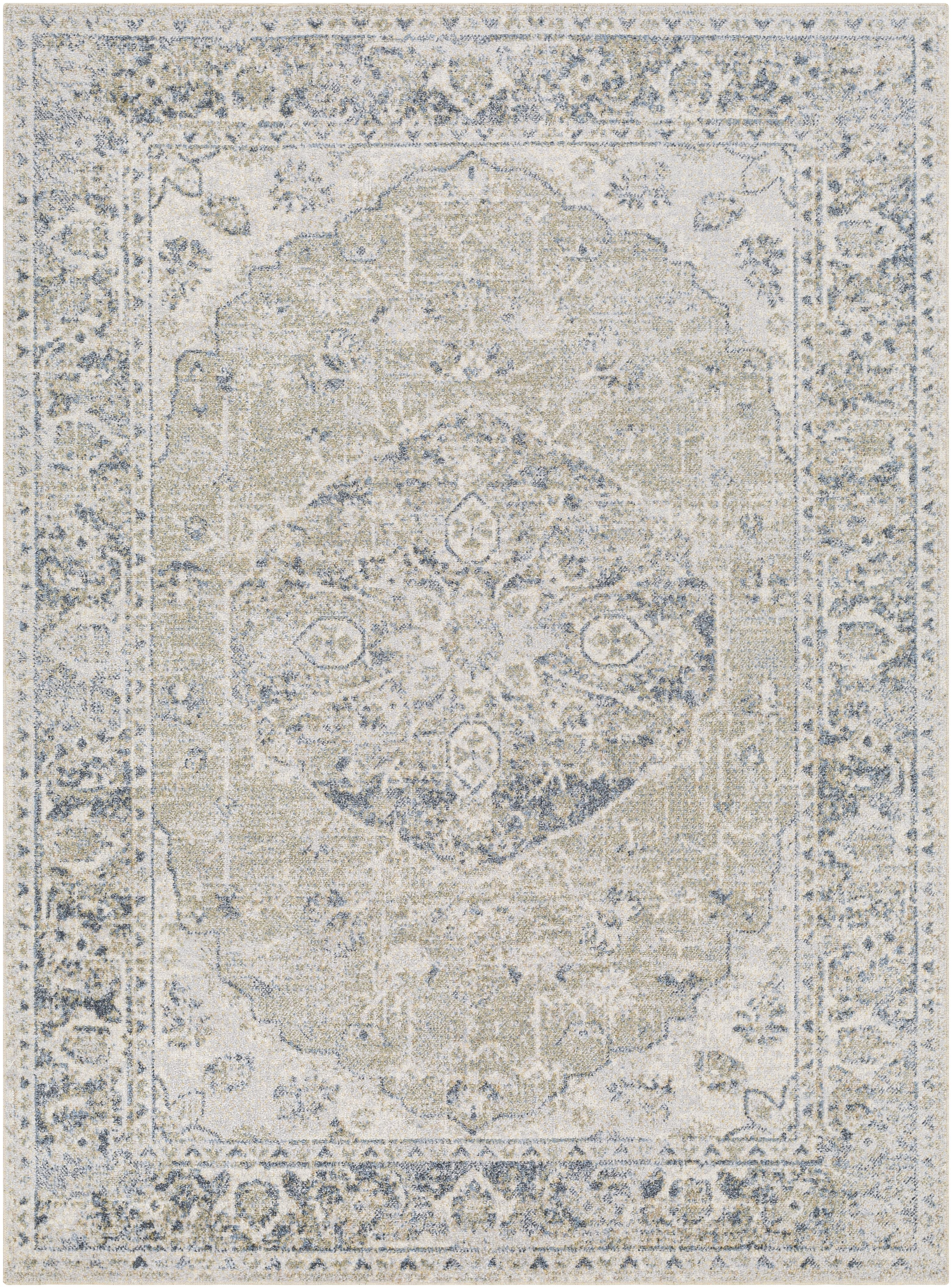 Edmonson Light Sage Washable Synthetic Fur Area Rug 2'3" x 3'9"