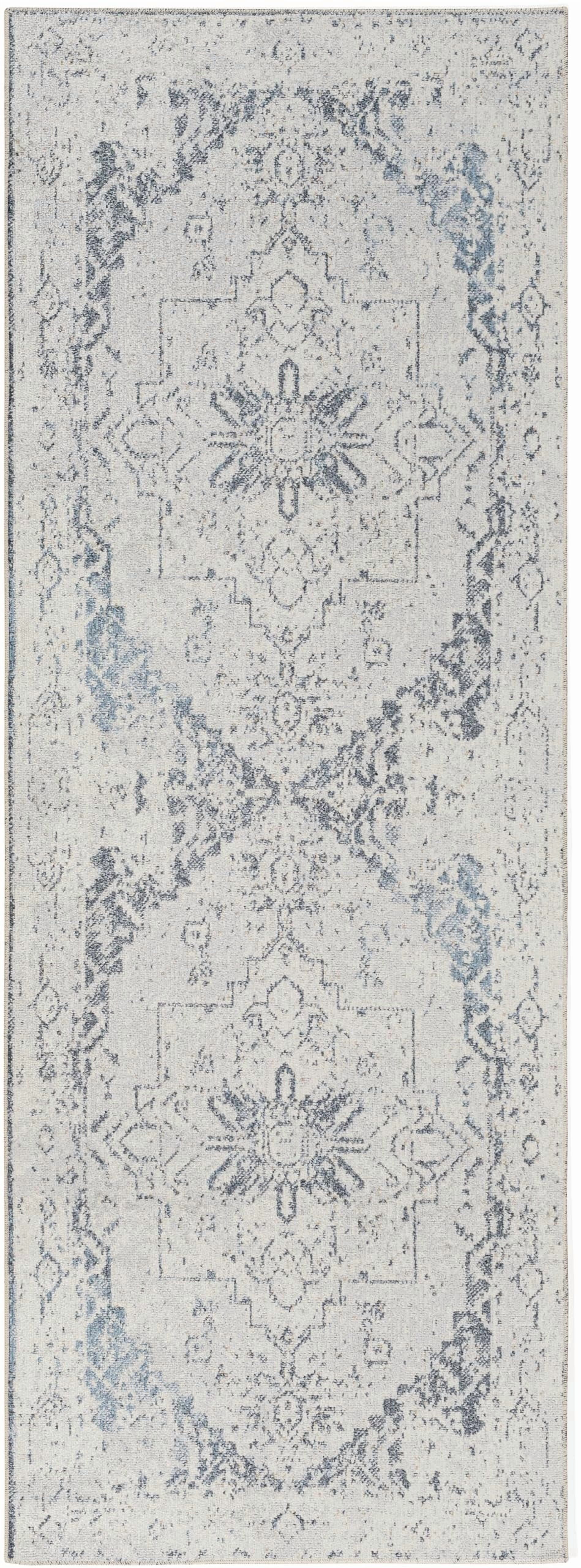 Mark&Day Washable Rugs, 3x7 Dry Ridge Traditional Ivory Runner Area Rug ...