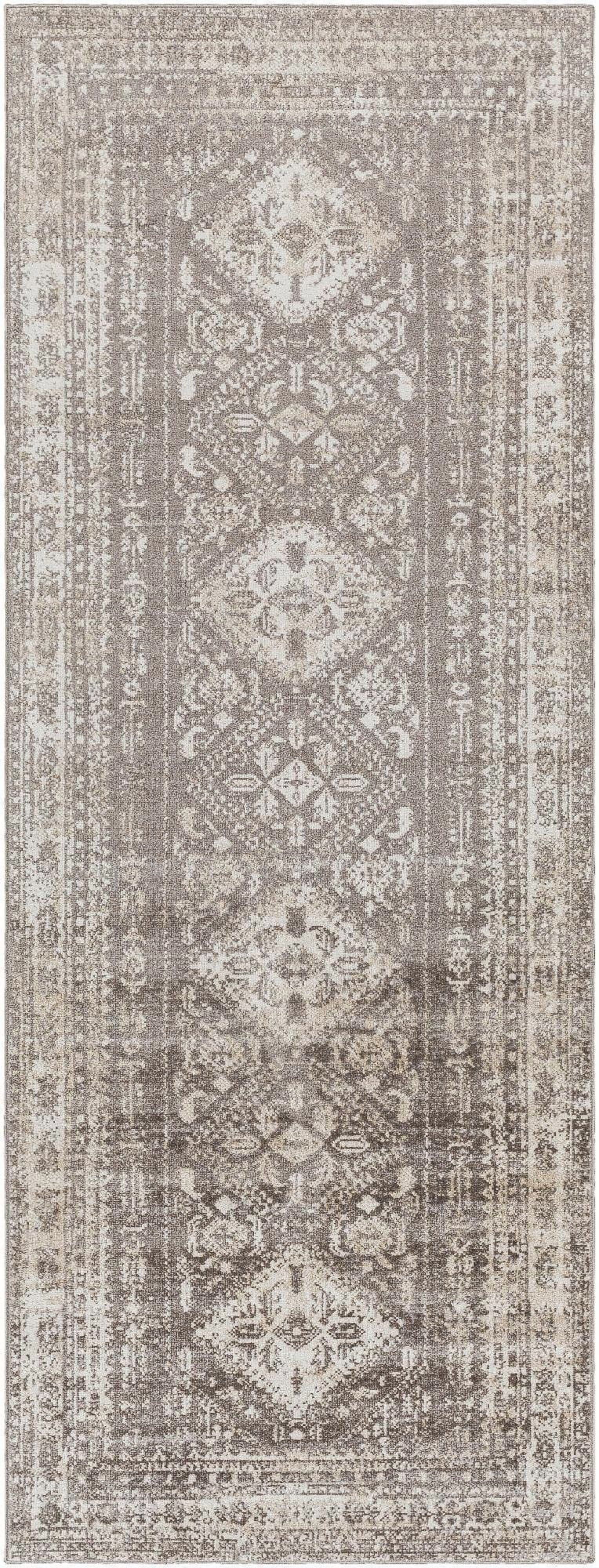 Mark&Day Washable Rugs, 3x7 Salamonia Traditional Dark Brown Runner ...
