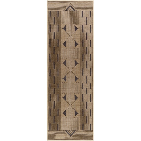 Mark&Day Easy Jute Washable Rugs, 2x8 Modern Farmhouse Brown Grey Runner Area Rug, Dystany Pecan Dark Gray Natural Color Braided Carpet for Hallway, Kitchen, Bedroom or Living Room (2'6" x 8' Runner)