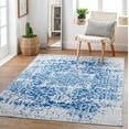 thumbnail image 1 of Mark&Day Washable Rugs, 3x5 Straughn Traditional Blue Area Rug, Blue White Carpet for Living Room, Bedroom or Kitchen (3' x 5', Machine Washable), 1 of 6