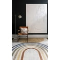 thumbnail image 1 of Mark&Day Washable Rugs, 5x7 Eliot Modern Beige Area Rug, Beige Orange Blue Carpet for Living Room, Bedroom or Kitchen (5'3" x 7', Machine Washable), 1 of 7