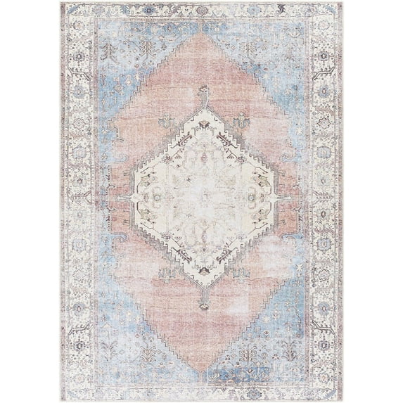 Mark&Day Washable Area Rugs, 5x7 Leihoek Traditional Charcoal Area Rug (5'3" x 7'3")
