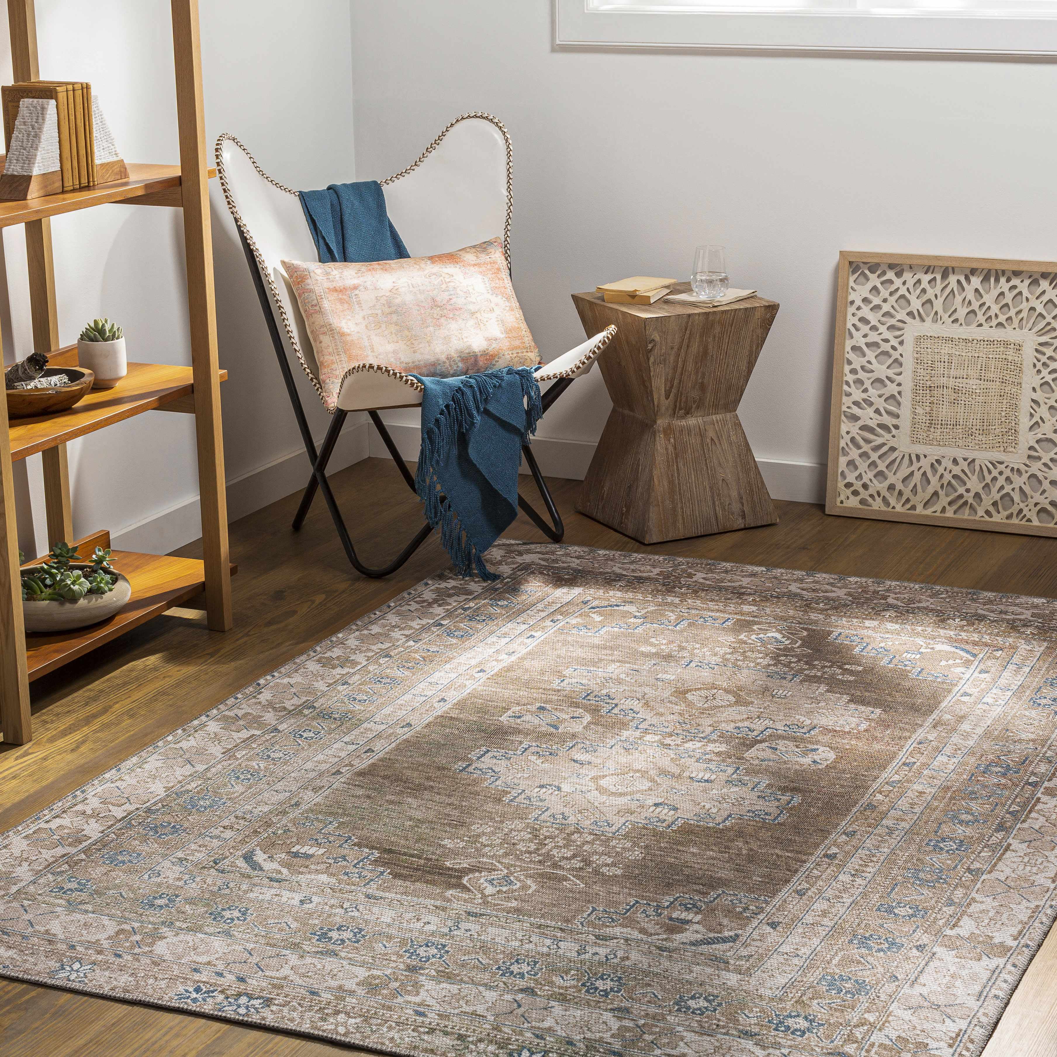 McCordsville Traditional Brown Wool and Cotton 5'3" x 7'3" Area Rug