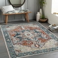 thumbnail image 1 of Mark&Day Washable Rugs, 5x7 West Baden Traditional Burnt Orange Area Rug, Orange Blue Beige Carpet for Living Room, Bedroom or Kitchen (5'3" x 7', Machine Washable), 1 of 7