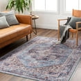 thumbnail image 1 of Mark&Day Washable Rugs, 5x7 Winneshiek Traditional Navy Area Rug, Blue Ivory Orange Carpet for Living Room, Bedroom or Kitchen (5'3" x 7'3", Machine Washable), 1 of 5