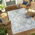 thumbnail image 1 of Mark&Day Washable Rugs, 6x9 Moya Traditional Denim Blue Area Rug, Blue Ivory Black Carpet for Living Room, Bedroom or Kitchen (6'7" x 9', Machine Washable), 1 of 7