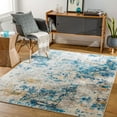 thumbnail image 1 of Mark&Day Washable Rugs, 6x9 Ulen Modern Teal Area Rug, Blue Beige Orange Carpet for Living Room, Bedroom or Kitchen (6'7" x 9', Machine Washable), 1 of 2