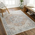 thumbnail image 1 of Mark&Day Washable Rugs, 8x10 Hollenberg Traditional Burnt Orange Area Rug, Orange Blue Beige Carpet for Living Room, Bedroom or Kitchen (7'10" x 10'2", Machine Washable), 1 of 8