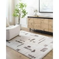 thumbnail image 1 of Mark&Day Washable Rugs, 2x3 Shareef Modern Dark Brown Area Rug, Beige Brown Carpet for Living Room, Bedroom or Kitchen (2' x 2'11", Machine Washable), 1 of 7