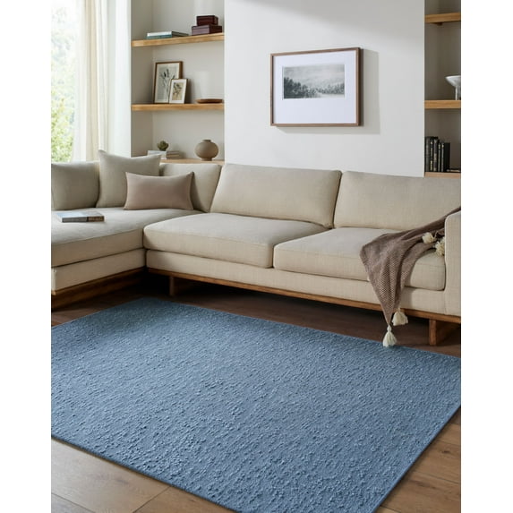 Mark&Day Washable Rugs, 2x3 Tracy Cottage Slate Blue Area Rug, Slate Blue Carpet for Living Room, Bedroom or Kitchen (2' x 3',Machine Washable)