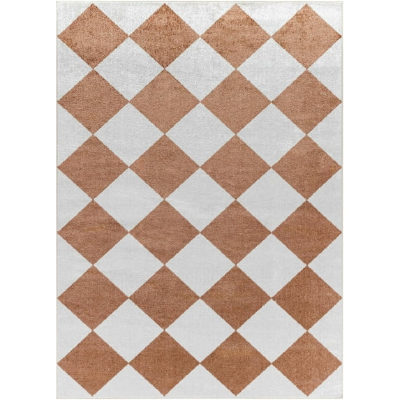 Mark&Day Washable Rugs, 2x4 Senior Modern Rust Area Rug, Rust Silver Carpet for Living Room, Bedroom or Kitchen (2'2" x 3'9", Machine Washable)