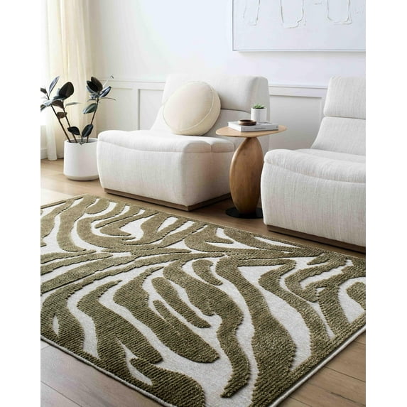 Mark&Day Washable Rugs, 3x5 Cedar Vale Modern Brown Area Rug, Beige Brown Carpet for Living Room, Bedroom or Kitchen (3'3" x 5', Machine Washable)