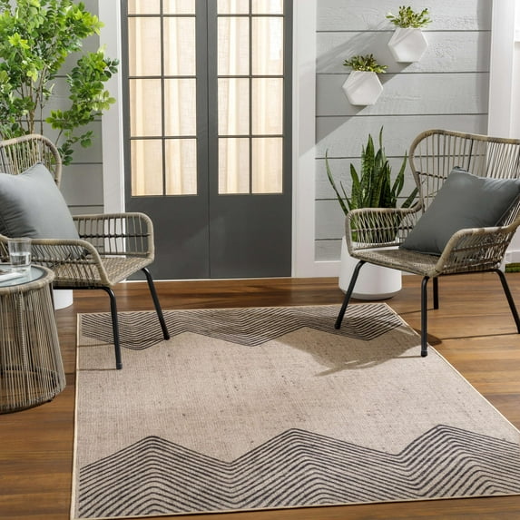 Mark&Day Easy Jute Washable Rugs, 3x5 Modern Farmhouse Black Tan Area Rug, Nyomi Tan Black Natural Color Braided Carpet for Kitchen, Living Room or Bedroom (3' x 5', Machine Washable)