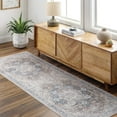 thumbnail image 1 of Mark&Day Washable Rugs, 3x7 Worthville Traditional Taupe Runner Area Rug, Beige Blue Ivory Carpet for Hallway, Kitchen, Bedroom or Living Room (2'7" x 7'3" Runner, Machine Washable), 1 of 8
