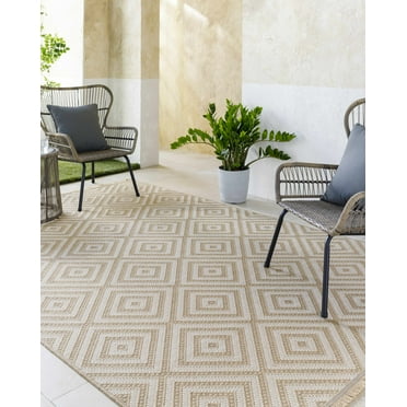 Mark&Day Washable Rugs, 5x7 Ayn Cottage Tan/Light Beige Area Rug (5'2" x 7')