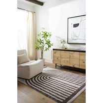 Mark&Day Washable Rugs, 5x7 Larita Modern Dark Brown Area Rug (5'3" x 7')