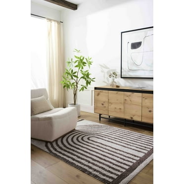 Mark&Day Washable Rugs, 5x7 Larita Modern Dark Brown Area Rug (5'3" x 7')