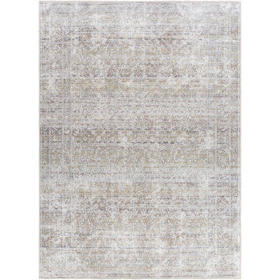 Mark&Day Washable Rugs, 5x7 Mirissa Traditional Dark Brown/Light Gray Area Rug (5'3" x 7'3")