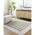 thumbnail image 1 of Mark&Day Washable Rugs, 5x7 Noam Modern Grass Green Area Rug, Green Light Beige Carpet for Living Room, Bedroom or Kitchen (5'3" x 7', Machine Washable), 1 of 6