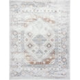 thumbnail image 1 of Mark&Day Washable Rugs, 5x7 Stephen Traditional Ash Area Rug, White Brown Silver Carpet for Living Room, Bedroom or Kitchen (5'3" x 7', Machine Washable), 1 of 1