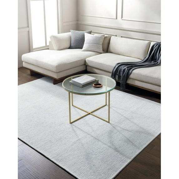 Mark&Day Washable Rugs, 5x7 Tobey Solid and Border White Area Rug, White Carpet for Living Room, Bedroom or Kitchen (5'3" x 7', Machine Washable)