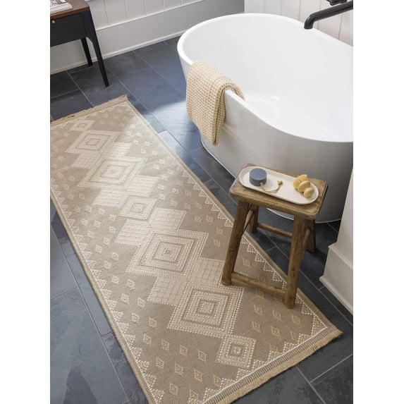 Mark&Day Washable Rugs, 5x7 Yuriko Cottage Tan Area Rug, Tan Beige ...