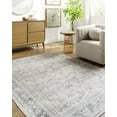 thumbnail image 1 of Mark&Day Washable Rugs, 7x9 Eran Traditional Light Silver Area Rug, Grey Carpet for Living Room, Bedroom or Kitchen (6'7" x 9', Machine Washable), 1 of 9