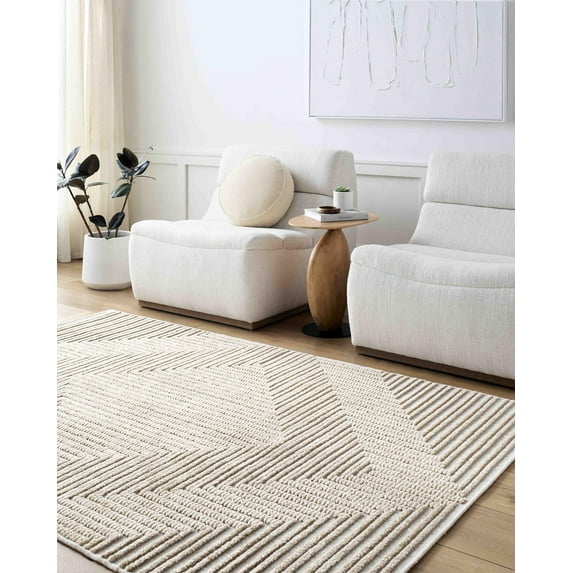 Mark&Day Washable Rugs, 8x10 Carissa Modern Light Brown Area Rug, Beige Brown Carpet for Living Room, Bedroom or Kitchen (7'10" x 10'1", Machine Washable)