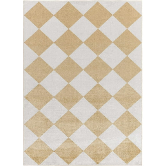 Mark&Day Washable Rugs, 9x12 Senior Modern Saffron Area Rug, Beige Silver Carpet for Living Room, Bedroom or Kitchen (9'2" x 12'4", Machine Washable)