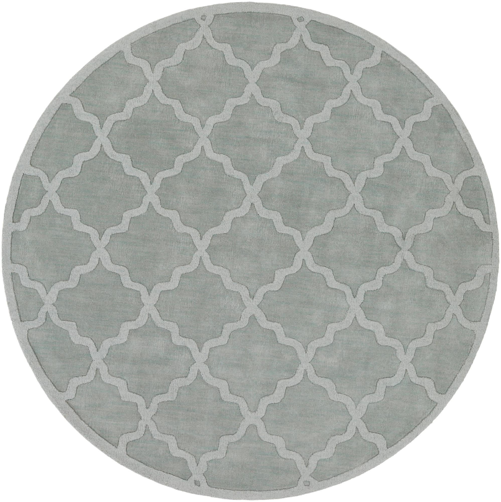 Mark&Day Wool Area Rugs, 10ft Round Ermont Modern Ice Blue Area Rug (9 ...