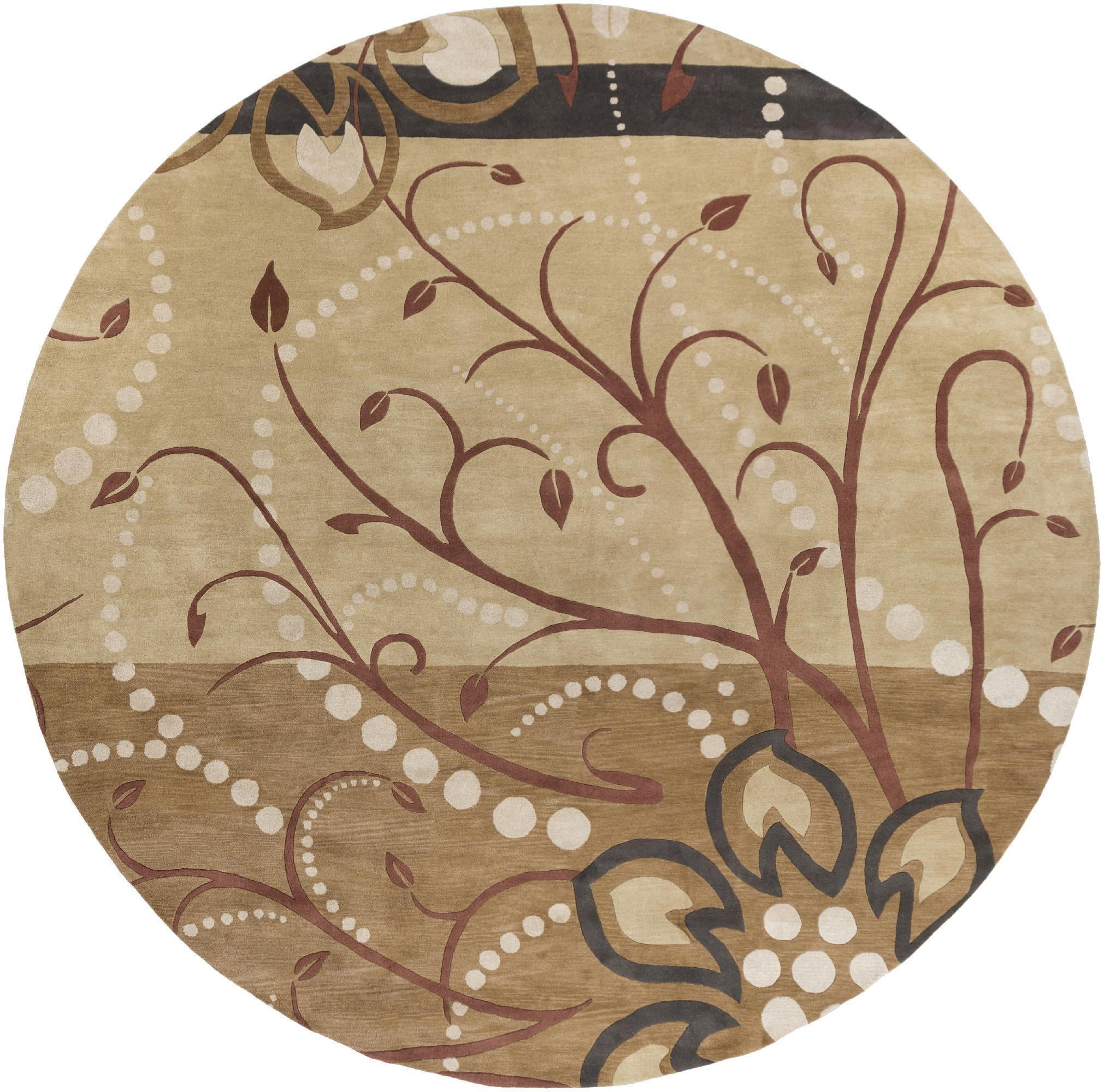 Mark&Day Wool Rugs, 10ft Round Gibbons Modern Camel Area Rug, Beige ...