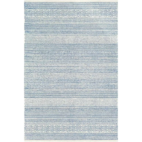 Mark&Day Wool Rugs, 10x14 Melun Global Denim Area Rug, Blue Grey Carpet for Living Room, Bedroom or Kitchen (10' x 14')