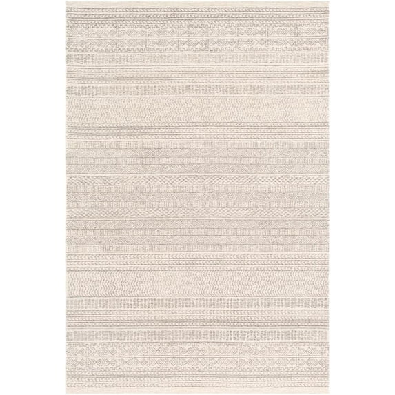 Mark&Day Wool Rugs, 10x14 Melun Global Medium Gray Area Rug, Beige Brown Carpet for Living Room, Bedroom or Kitchen (10' x 14')