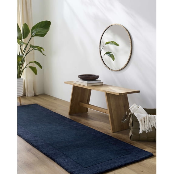 Mark&Day Wool Rugs, 10x14 Reims Modern Navy Area Rug, Blue White Carpet for Living Room, Bedroom or Kitchen (10' x 14')