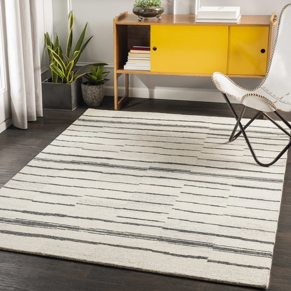 Mark&Day Wool Rugs, 12x18 Kerkeind Global Charcoal Area Rug, Grey Beige Black Carpet for Living Room, Bedroom or Kitchen (12' x 18')