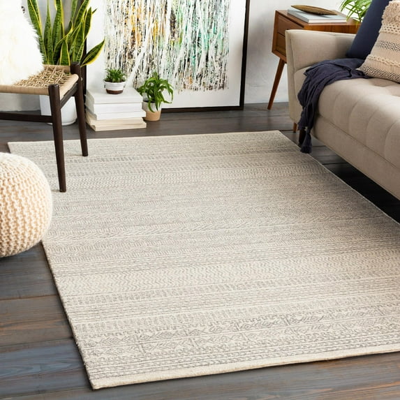 Mark&Day Wool Rugs, 12x18 Melun Global Medium Gray Area Rug, Beige Brown Carpet for Living Room, Bedroom or Kitchen (12' x 18')