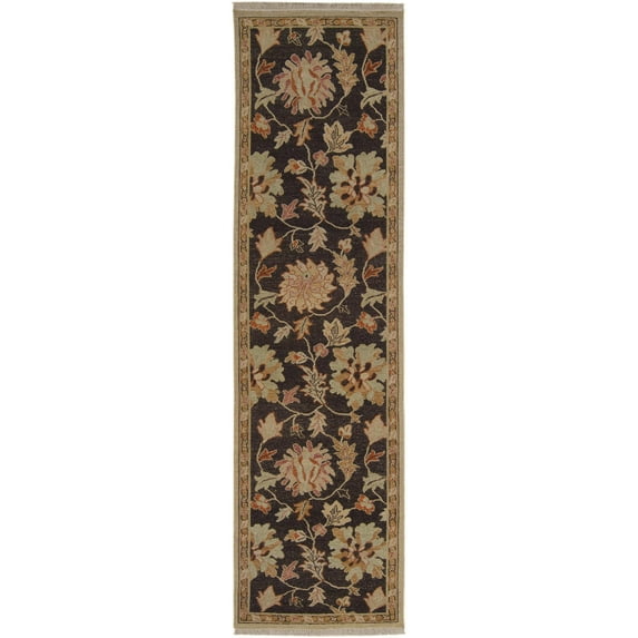 Mark&Day Wool Area Rugs, 2x10 Swifton Traditional Black Charcoal Runner Area Rug (2'6" x 10')