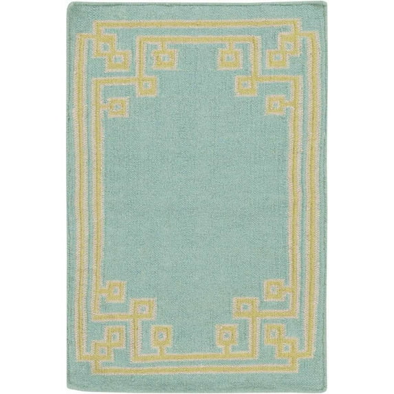 Mark&Day Wool Rugs, 2x3 Adrian Modern Aqua Area Rug, Blue Green Grey Carpet for Living Room, Bedroom or Kitchen (2' x 3')