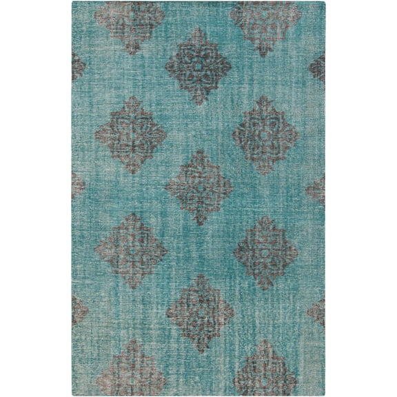 Mark&Day Wool Rugs, 2x3 Benld Traditional Teal/Gray Area Rug, Green Black Carpet for Living Room, Bedroom or Kitchen (2' x 3')
