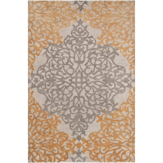 Mark&Day Wool Rugs, 2x3 Carlsbad Global Gray/Brown Area Rug, Grey Beige Brown Carpet for Living Room, Bedroom or Kitchen (2' x 3')