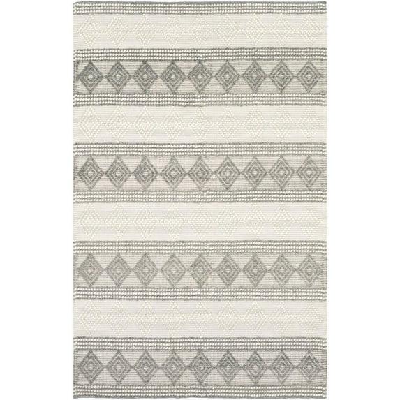 Mark&Day Wool Rugs, 2x3 Colville Cottage Charcoal Area Rug, White Beige Black Carpet for Living Room, Bedroom or Kitchen (2' x 3')
