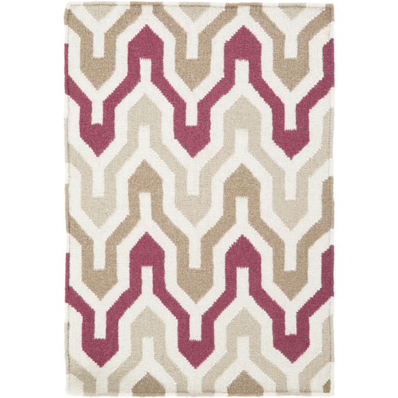 Mark&Day Wool Rugs, 2x3 Earle Modern Gray/Maroon Area Rug, Red Brown Ivory Carpet for Living Room, Bedroom or Kitchen (2' x 3')