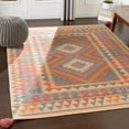 thumbnail image 1 of Mark&Day Wool Rugs, 2x3 Harwich Rustic Burnt Orange Area Rug, Orange Blue White Carpet for Living Room, Bedroom or Kitchen (2' x 3'), 1 of 9