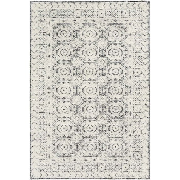 Mark&Day Wool Rugs, 2x3 Hello Traditional Black Area Rug, Ivory Cream Black Carpet for Living Room, Bedroom or Kitchen (2' x 3')