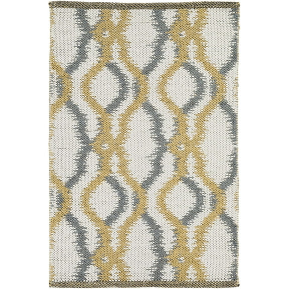 Mark&Day Wool Rugs, 2x3 Holtville Modern Cream/Charcoal Area Rug, Beige Grey Yellow Carpet for Living Room, Bedroom or Kitchen (2' x 3')